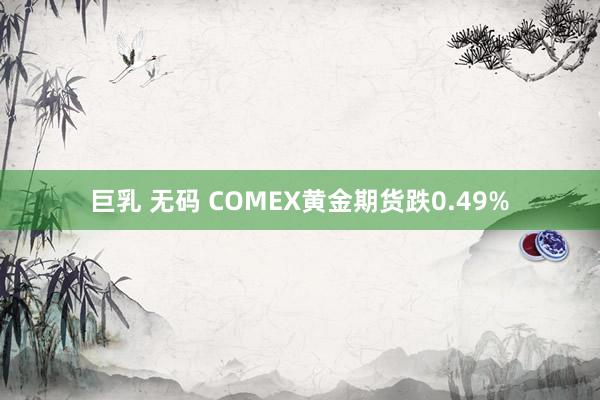 巨乳 无码 COMEX黄金期货跌0.49%