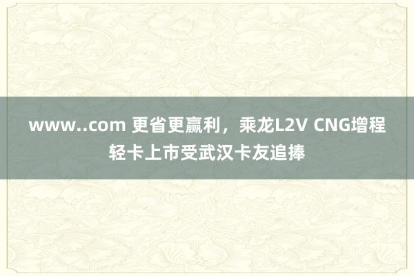 www..com 更省更赢利，乘龙L2V CNG增程轻卡上市受武汉卡友追捧